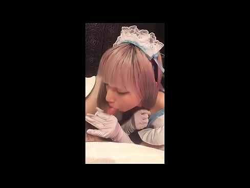 ❤️ Japanese Idol [mayuka], French maid costume, part 1, blowjob and jerk off with lotion ❤️ Sluts at us